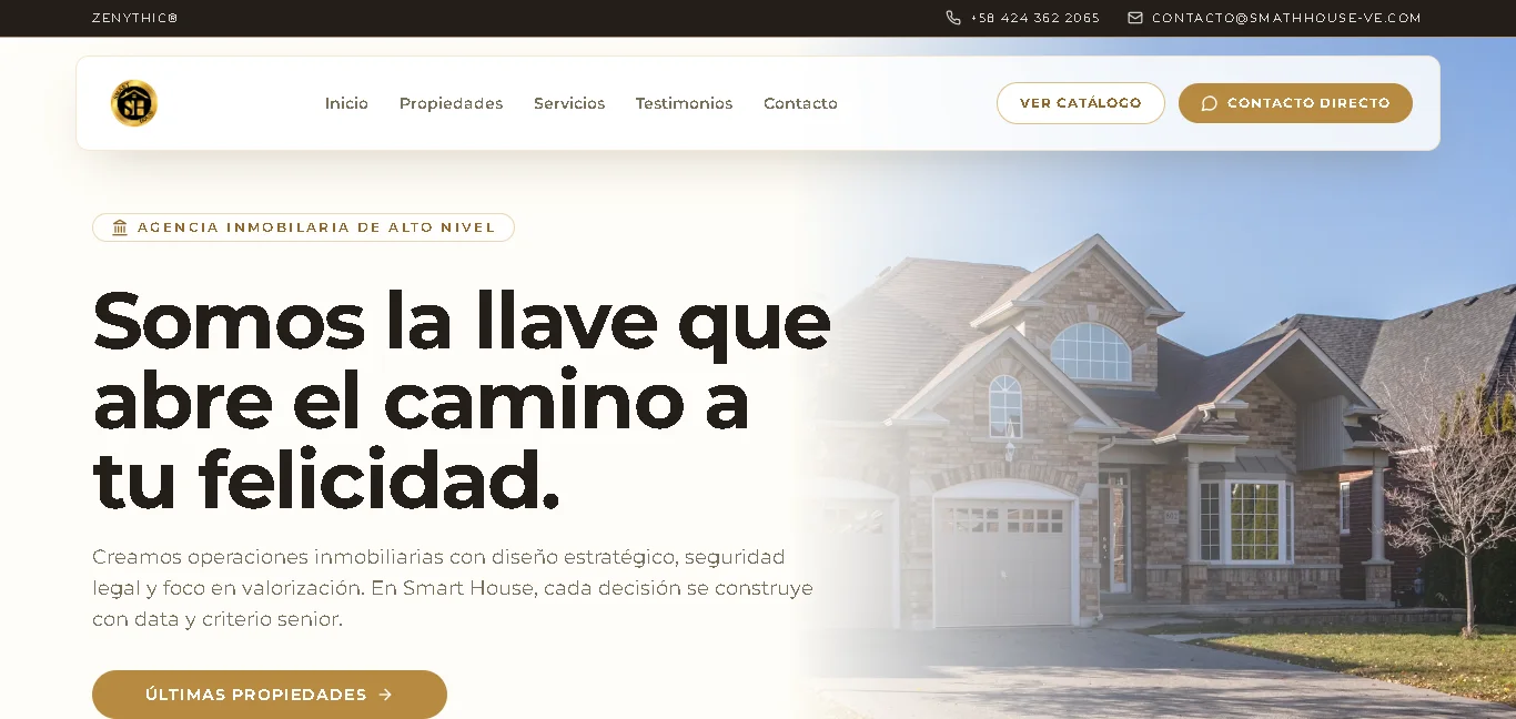 Página principal de Smart House VE